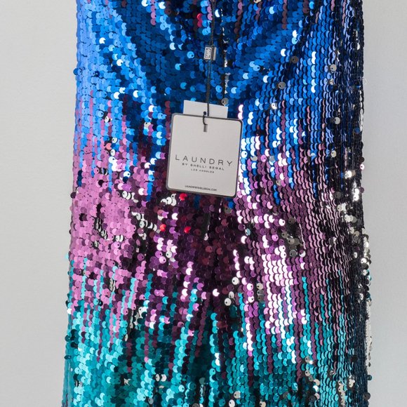 NWT LAUNDRY BY SHELLI SEGAL SEQUINED dress - sz 12 - Picture 4 of 8